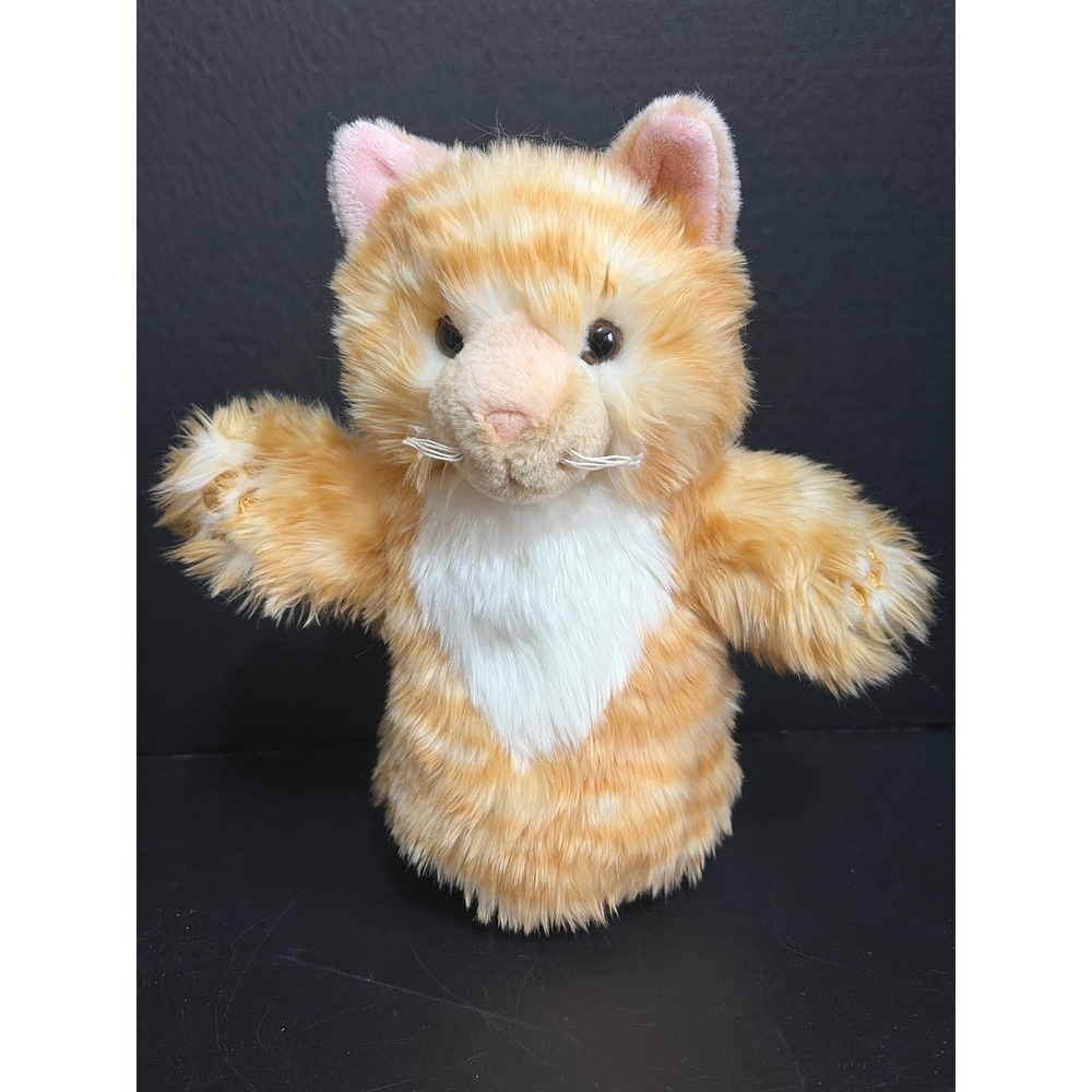 The Puppet Company Ginger Tabby Cat Hand Puppet Orange Striped Plush Realistic